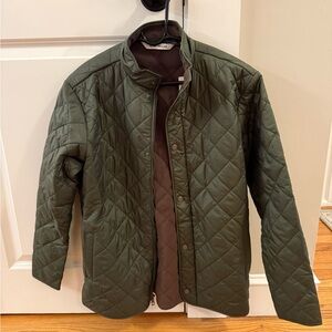 Peter Millar Green Lightweight Shirt Jacket with Quilted Design